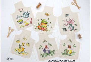 Pack 6 Delantales Plastificados Estampado DOLZ Rizo Algodón DP02