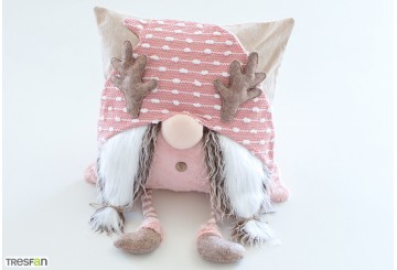 Funda Cojín 45x45 Navidad MC Formas Duende rosa
