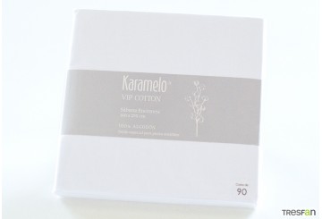 Sábana Encimera 100% Algodón KARAMELO Vip Cotton Blanca