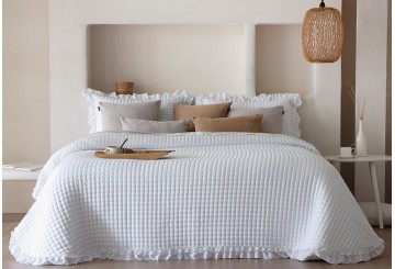 Colcha Bouti Entret. 150gr FUNDECO Volante-Puntilla Everly blanc