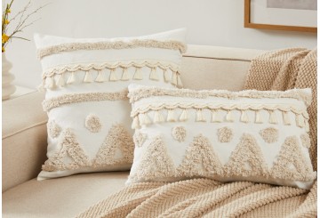 Funda de Cojín Boho 30x50-45x45 CAMALTEX Flecos