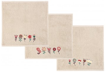 Set 3 Paños Cocina 50x50 RIZOBASIC Bordados Flow