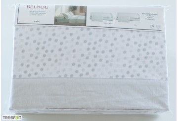 Sábana Invierno Franela 100% Algodón BELNOU Gotas gris