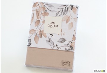 Juego Sábana 30/27 Estampada CARPE DIEM Hoa beige