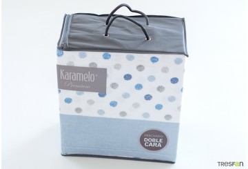 Sábana Invierno Coralina KARAMELO Premium Doble Cara Idelia azul