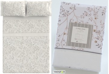 J.Sábana 30/27 Estampada CLARA VIDAL Irem beige
