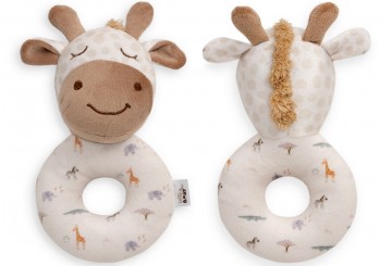 Sonajero Mano Cascabel Extra-Suave INTERBABY Jirafa Savanna