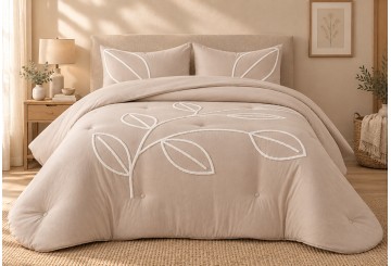 Edredón Duvet Bordado Relieve CLARA VIDAL Jules beige