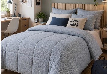 Edredón Duvet Comforter Hilo Tintado ATENAS Keila azul