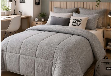 Edredón Duvet Comforter Hilo Tintado ATENAS Keila gris