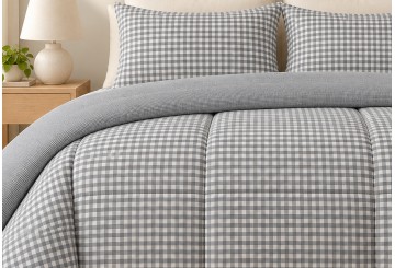 Edredón Duvet Comforter Hilo Tintado ATENAS Larissa gris