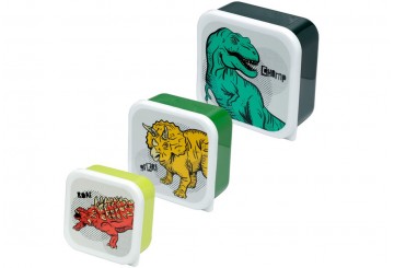 Set 3 Fiambreras Táper Infantil PUCKATOR M/L/XL Dinosaurios