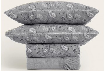 FLASH Sábana Coralina 220gr DON ALGODON Doble Cara Liset gris