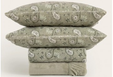 FLASH Sábana Coralina 220gr DON ALGODON Doble Cara Liset verde