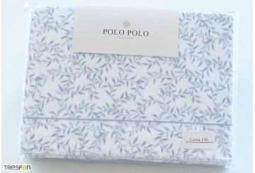 J.Sábana Invierno 100% Algodón Franela POLO POLO Luan azul