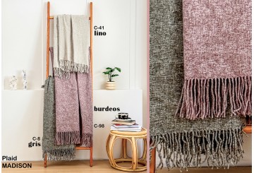 Manta Plaid Invierno - Pie de Cama 150x200 DOLZ Flecos Madison