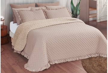 Edredón Comforter Volante Reverso Sherpa LLARBONA Maia taupe