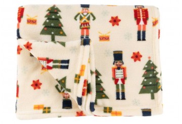 Manta Plaid Coralina 125x150 Navidad D'CASA Cascanueces 306914