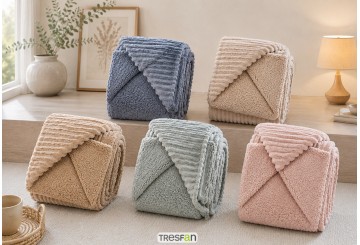 Manta Plaid Sedalina/Sherpa DN Borreguito Rayas Alice