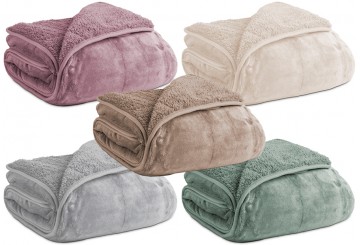 Manta Plaid - Pie de Cama KARAMELO Sedalina+Sherpa Lisa