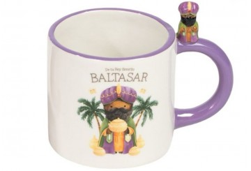 Taza Mug 414ML Cerámica D'CASA Asa Rey Baltasar 312041