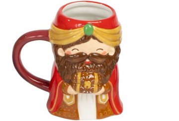 Taza Mug 470ML Cerámica de Forma D'CASA Rey Gaspar 312035