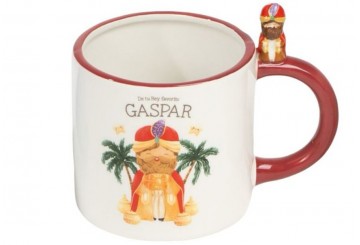 Taza Mug 414ML Cerámica D'CASA Asa Rey Gaspar 312039