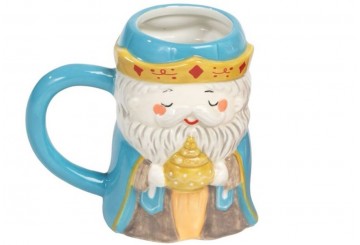 Taza Mug 470ML Cerámica de Forma D'CASA Rey Melchor 312034