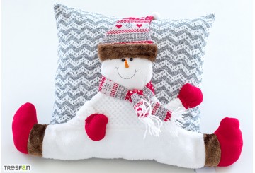 Funda Cojín 45x45 Navidad MC Formas Muñeco Nieve patas