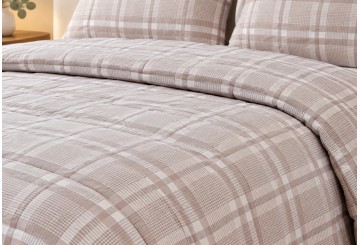 Edredón Duvet Hilo Tintado Reversible CLARA VIDAL Nantes beige