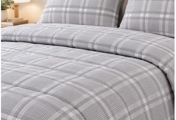 Edredón Duvet Hilo Tintado Reversible CLARA VIDAL Nantes gris