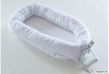 Cojín-Almohada Nido Desmontable+Colchón DENENES Espigas gris