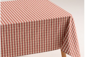 Mantel Antimanchas Algodón GAMUSI Vichy Lino Novy rojo