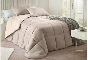 Edredón Comforter Hilo Tintado ATENAS Reversible Odele beige