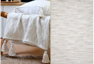 Manta Plaid - Pie de Cama 125x150 STOF Algodón Balma Lino Borlas