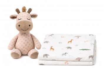 Peluche Cascabel + Manta Est. Infantil INTERBABY Jirafa Savanna