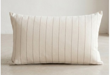 Pack 2 Funda Cojín 30x50 GAMUSI Algodón Relieve Pespunt crudo