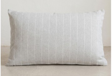 Pack 2 Funda Cojín 30x50 GAMUSI Algodón Relieve Pespunt gris