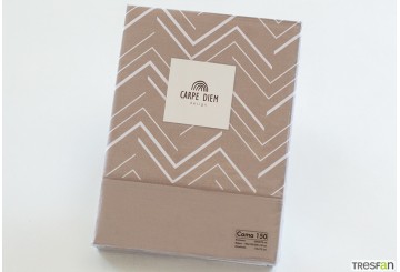 Juego Sábana 30/27 Estampada CARPE DIEM Pico beige