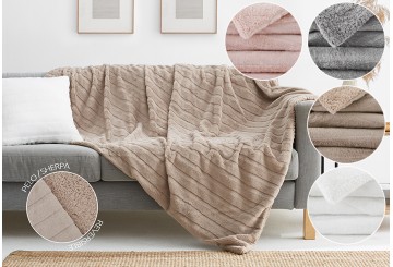 Manta Plaid 130x170cm Reversible Pelo-Sherpa CAMALTEX Angora