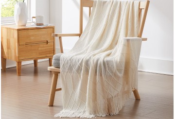 Manta Plaid - Pie de Cama Punto 130x170cm CAMALTEX Diamond crudo