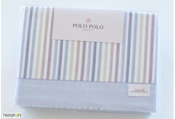 J.Sábana Invierno 100% Algodón Franela POLO POLO Resort azul