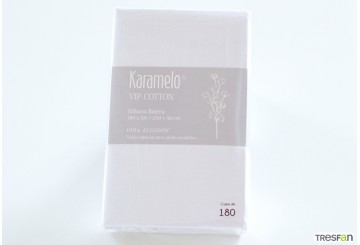 Sábana Bajera Ajustable 100% Algodón KARAMELO Vip Cotton Blanca