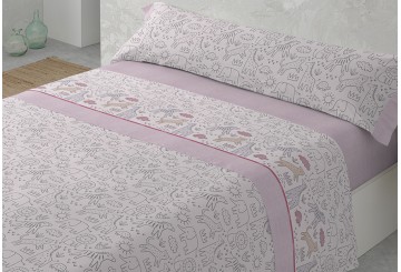 J.Sábana Estampada 30/27 PADUANA KIDS Safari rosa