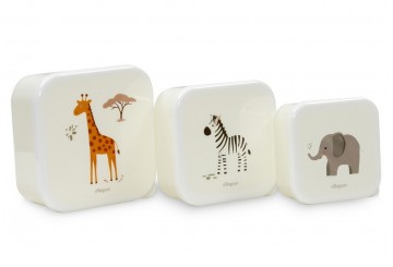 Set 3 Fiambreras Tupper Desayuno INTERBABY Jirafa Savanna