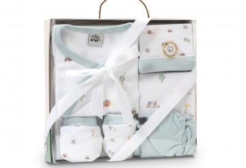 Conjunto Ropita 5pcs Algodón INTERBABY Granja Koala verde