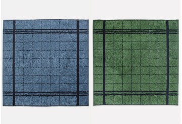 Set 4 Paños Cocina 50x50 LASA Rizo Algodón 70 Sette Verde-Azul