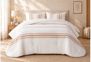 Edredón Duvet Bordado Relieve CLARA VIDAL Solange natural