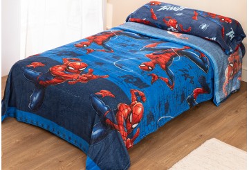 Sábana Invierno Coralina LICENCIA Doble Cara Spiderman Action