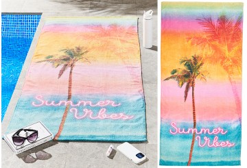 Toalla Playa 76x160 Terciopelo C.LANSFIELD Algodón Summer Vibes